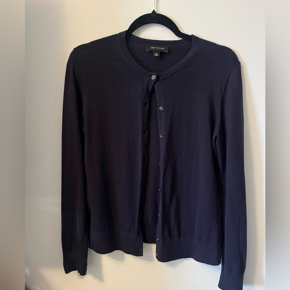 Ann Taylor Navy Cardigan | Size M